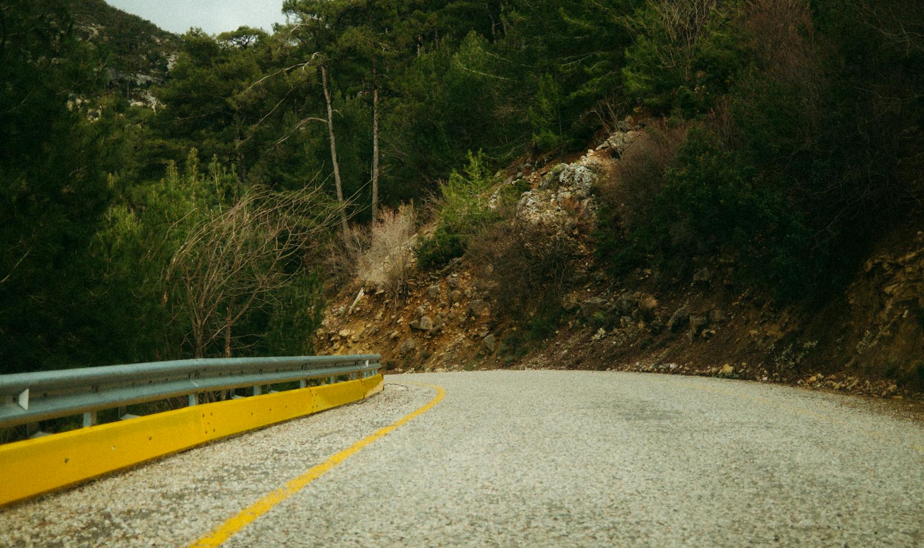 greece mountain driving scenic winding road through alpine peaks