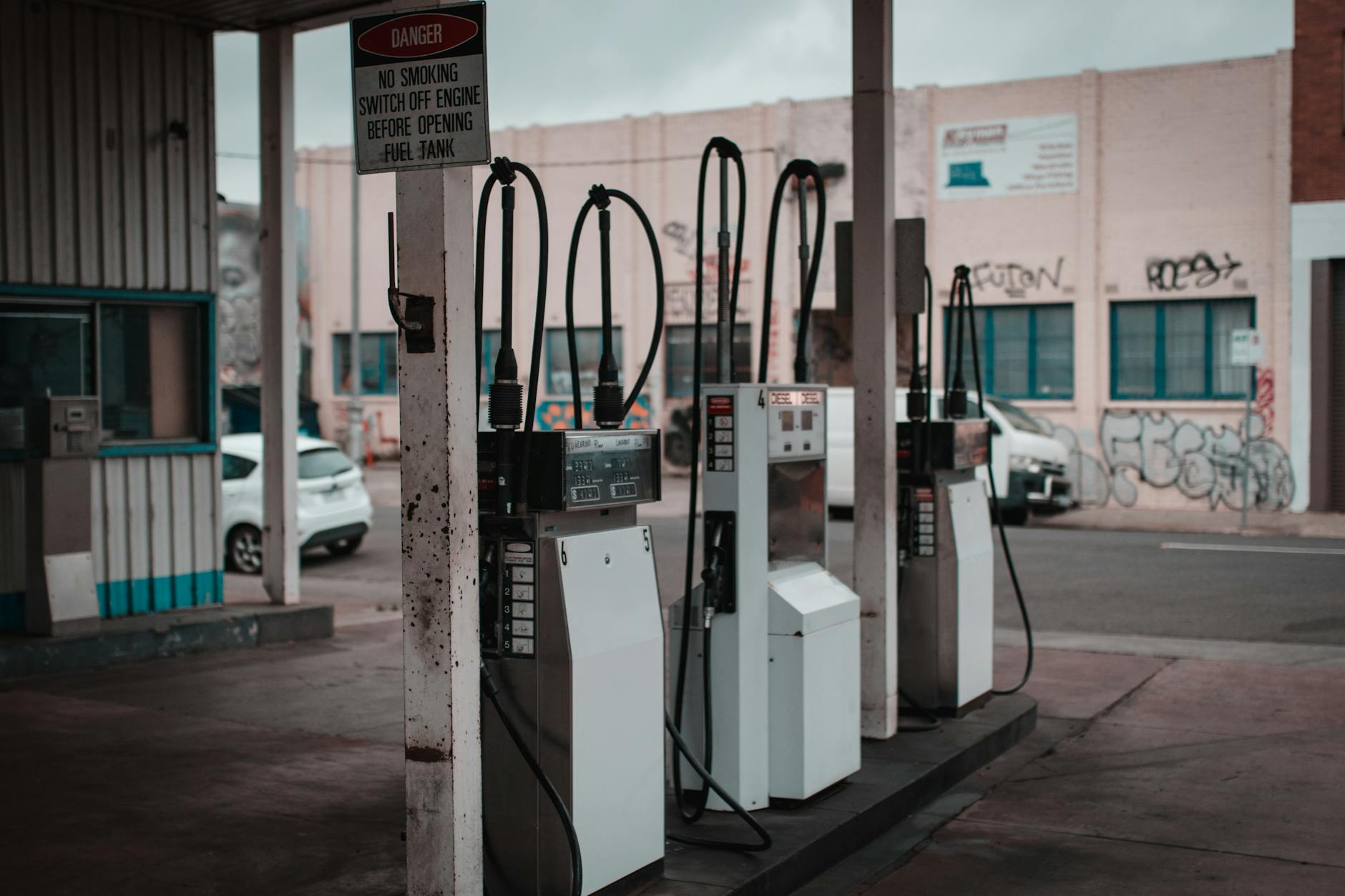 greek petrol stations - fuel pump and gas station